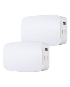 GE Z-Wave Plug-In Smart Dimmer with USB Charging, 2 Pack, White