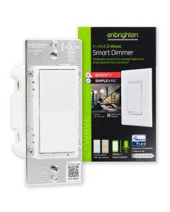 Enbrighten Z-Wave Plus In-Wall Smart Paddle Dimmer, 700 Series, White/Almond